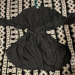 J+ Uniqlo tuxedo shirt dress, black, size L